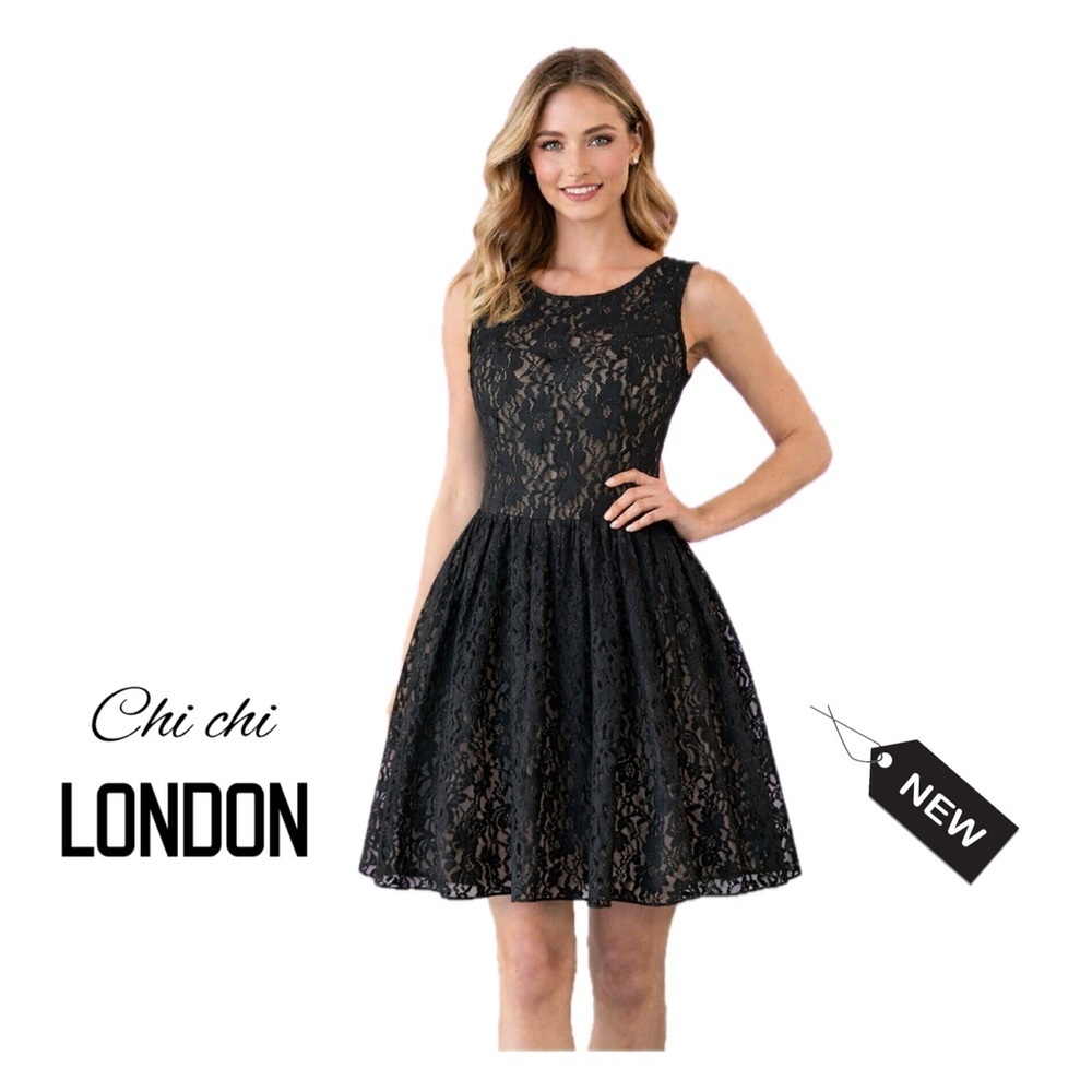 Chi chi London Black lace dress sz 4 - Picture 2 of 12